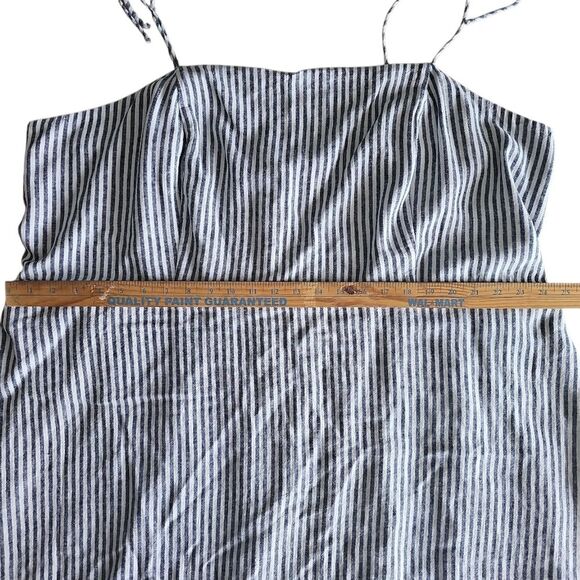 NWT Old Navy Linen Blend Mini Dress Striped Smocked Bodice with Pockets Sz 4x - Picture 15 of 16